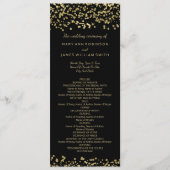 Weddenprogramma Gold Foil Confetti Programmakaart (Voorkant)