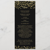 Weddenprogramma Gold Foil Confetti Programmakaart (Achterkant)