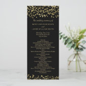 Weddenprogramma Gold Foil Confetti Programmakaart (Staand voorkant)