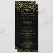 Weddenprogramma Gold Foil Confetti Programmakaart (Voorkant / Achterkant)