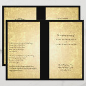 Weddenprogramma Gold Foil look Stars Confetti (Voorkant / Achterkant)