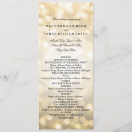 Weddenprogramma Gold Glitter Lights Programmakaart