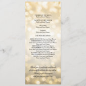 Weddenprogramma Gold Glitter Lights Programmakaart (Achterkant)