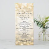 Weddenprogramma Gold Glitter Lights Programmakaart (Staand voorkant)