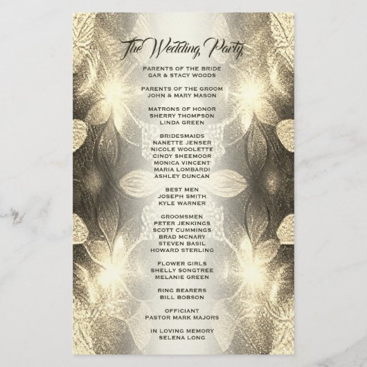 Weddenprogramma | Gold Leaf-look (Achterkant)