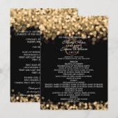 Weddenprogramma Gold Lights Kaart (Voorkant / Achterkant)