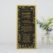 Weddenprogramma | GoudConfetti Programmakaart (Staand voorkant)