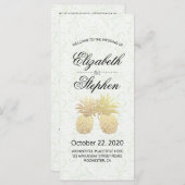 Weddenprogramma gouden anananappel programmakaart (Voorkant / Achterkant)