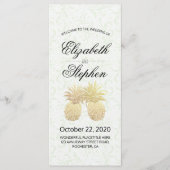 Weddenprogramma gouden anananappel programmakaart (Voorkant)