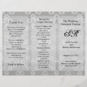 Weddenprogramma Grey Floral Flyer (Voorkant)