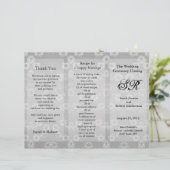 Weddenprogramma Grey Floral Flyer (Staand voorkant)