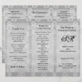 Weddenprogramma Grey Floral Flyer (Voorkant / Achterkant)