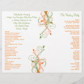 Weddenprogramma | Groen Oranje wit | Floral (Achterkant)