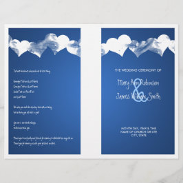 Weddenprogramma Grunge Hearts Blue