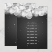 Weddenprogramma Invoegen gloed & Sparkle Black Kaart (Voorkant / Achterkant)