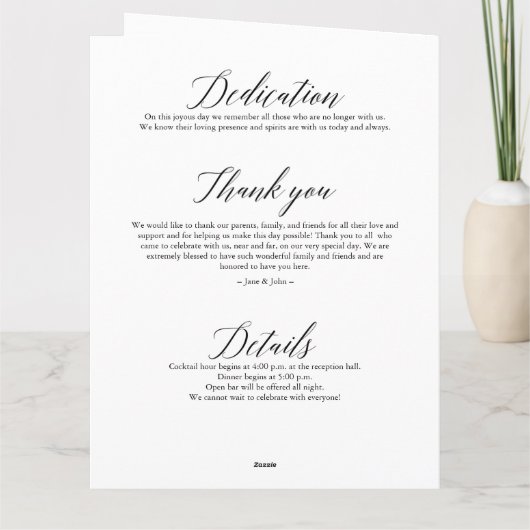 Weddenprogramma Kaart (Achterkant)