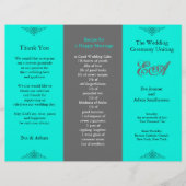 Weddenprogramma-map Klassiek Blauwgroen grijs (Voorkant)