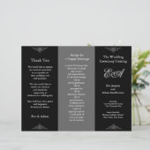Weddenprogramma map Klassiek donkergrijs (Staand voorkant)