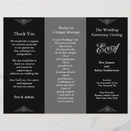 Weddenprogramma map Klassiek donkergrijs