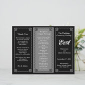 Weddenprogramma-map Klassiek zwart (Staand voorkant)