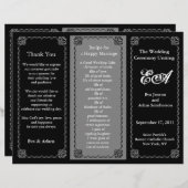 Weddenprogramma-map Klassiek zwart (Voorkant / Achterkant)