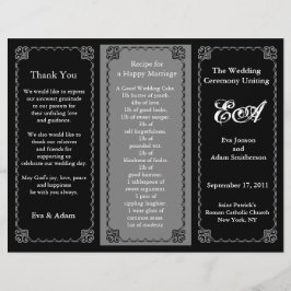 Weddenprogramma-map Klassiek zwart