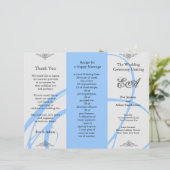 Weddenprogramma-map Twirl Blue Grey (Staand voorkant)