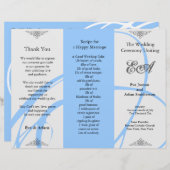 Weddenprogramma-map Twirl Blue Grey (Voorkant / Achterkant)