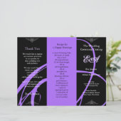 Weddenprogramma-map Twirl Paars Black (Staand voorkant)