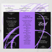 Weddenprogramma-map Twirl Paars Black (Voorkant / Achterkant)