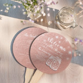 Weddenprogramma Mason Jars String Lights Roos Gold Handwaaier