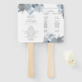 Weddenprogramma | Modern Dusty Blue Brusking Handwaaier