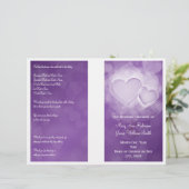 Weddenprogramma Modern Hearts Paars (Staand voorkant)