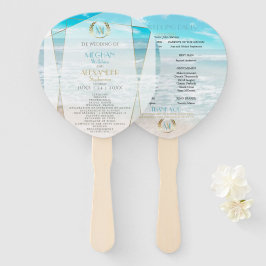 Weddenprogramma | Modern monogram Geometrisch stra Handwaaier