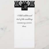 Weddenprogramma Monogram Black White Damask Programmakaart (Achterkant)