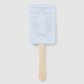 Weddenprogramma | Monogram Blue Gingham Floral Handwaaier (Achterkant)
