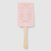 Weddenprogramma | Monogram Coral Gingham Floral Handwaaier (Achterkant)