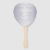 Weddenprogramma | Monogram Violet Silver Stripes Handwaaier (Achterkant)
