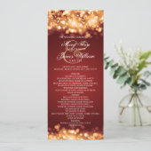 Weddenprogramma Mousserend Licht Gold Programmakaart (Staand voorkant)