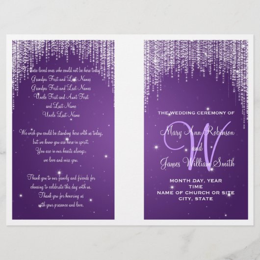 Weddenprogramma Night Dazzle Paars (Voorkant)