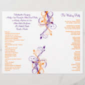 Weddenprogramma | Paars Oranje wit | Floral (Achterkant)