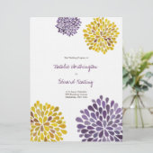 Weddenprogramma Paarse gele bloemen Programmakaart (Staand voorkant)