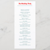 Weddenprogramma Programmakaart (Achterkant)