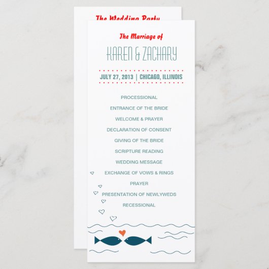 Weddenprogramma Programmakaart (Voorkant / Achterkant)