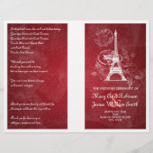 Weddenprogramma Romantic Paris Red (Voorkant)