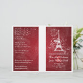 Weddenprogramma Romantic Paris Red (Staand voorkant)