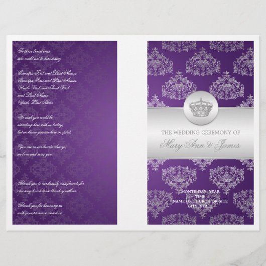 Weddenprogramma Royal Crown Paars (Voorkant)
