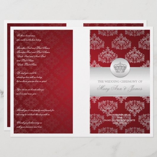 Weddenprogramma Royal Crown Red (Voorkant / Achterkant)
