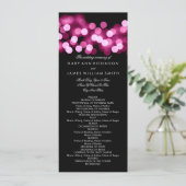 Weddenprogramma Roze Hollywood Glam Programmakaart (Staand voorkant)