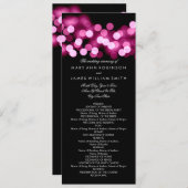 Weddenprogramma Roze Hollywood Glam Programmakaart (Voorkant / Achterkant)